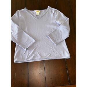 Talbots Size Large‎ V-Neck Lavender Long Sleeve Sweater